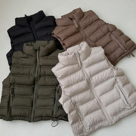 Autumn And Winter New Korean Style Stand Collar Short Cotton Waistcoat