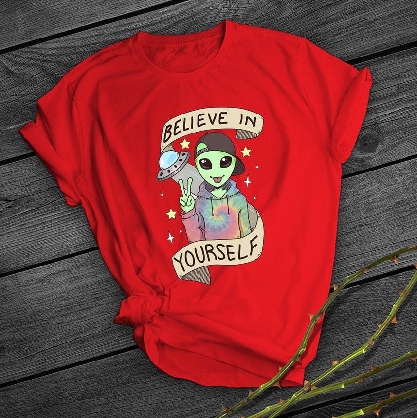 Alien Print Short Shirt Team Uniform European And American Fabrics