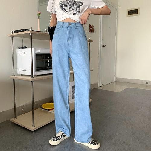 High waist straight trousers