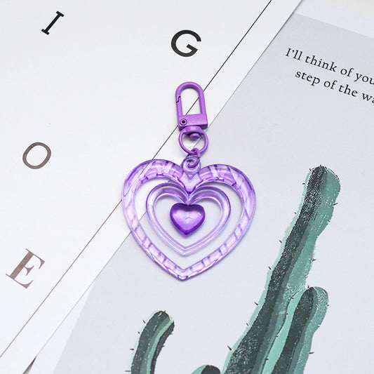 Cute Retro Love Acrylic Couple Keychain