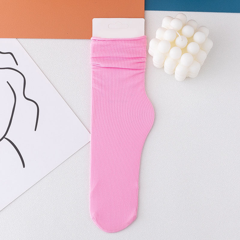 Women's Spring And Summer Thin Candy Color Socks
