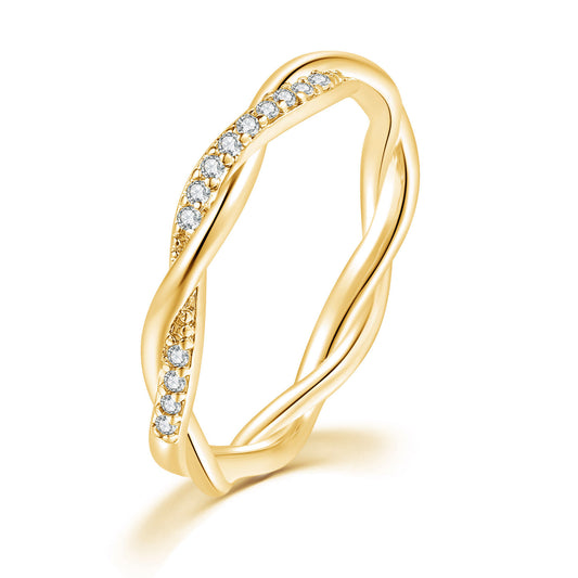 Women's Korean-style Popular Single-row Diamond Thin Ring