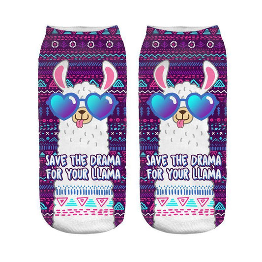 3D Digital Printed Alpaca Women's Pump Socks