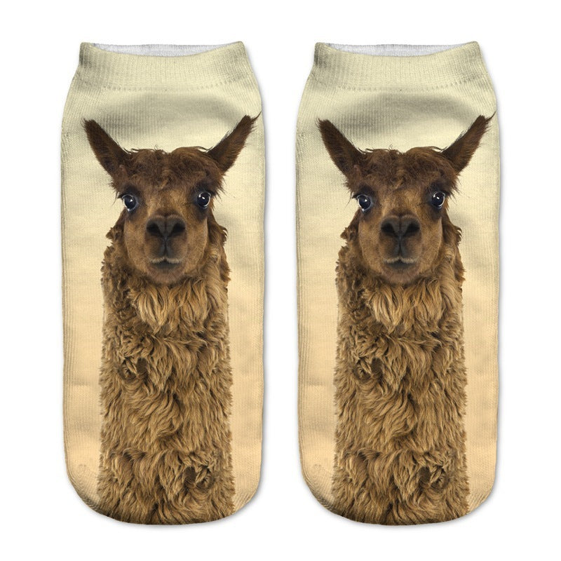3D Digital Printed Alpaca Women's Pump Socks