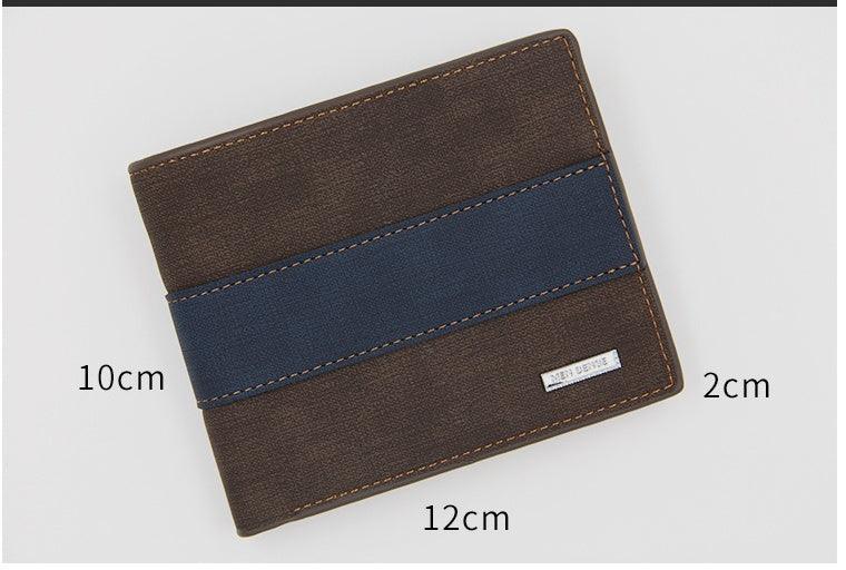 Men's Wallet Short Style Large Capacity Multi-Card Bag Fashion Three Percent Frosted Wallet