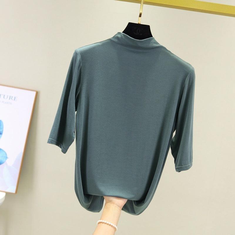 Plus Size Five-point Sleeve T-shirt Bottoming Shirt