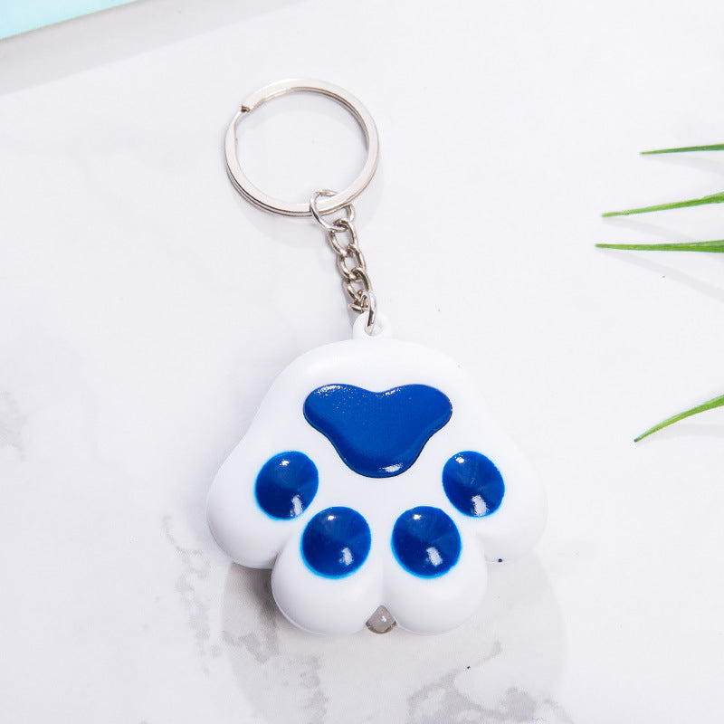 Autumn And Winter Cat Paw Keychain Ring Chain Bell Pendant Vocal Light Emitting Gift Creative Mobile Phone Shell Car Interior Accessories