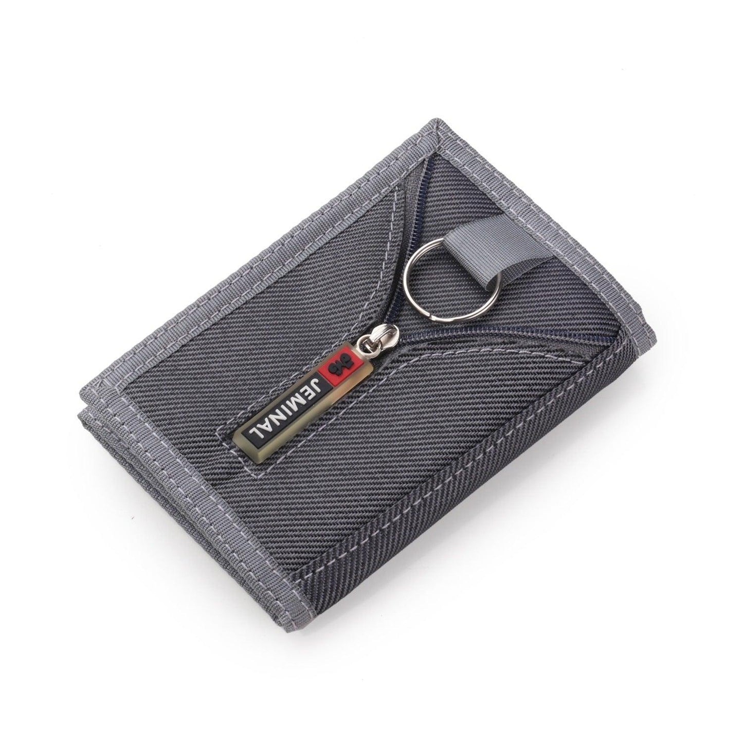 Korean Style Tri-fold Canvas Student Short Solid Color Stitched Nylon Wallet