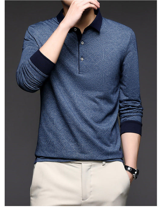 Casual Plaid Matching Middle-aged And Elderly New Bottoming Shirt