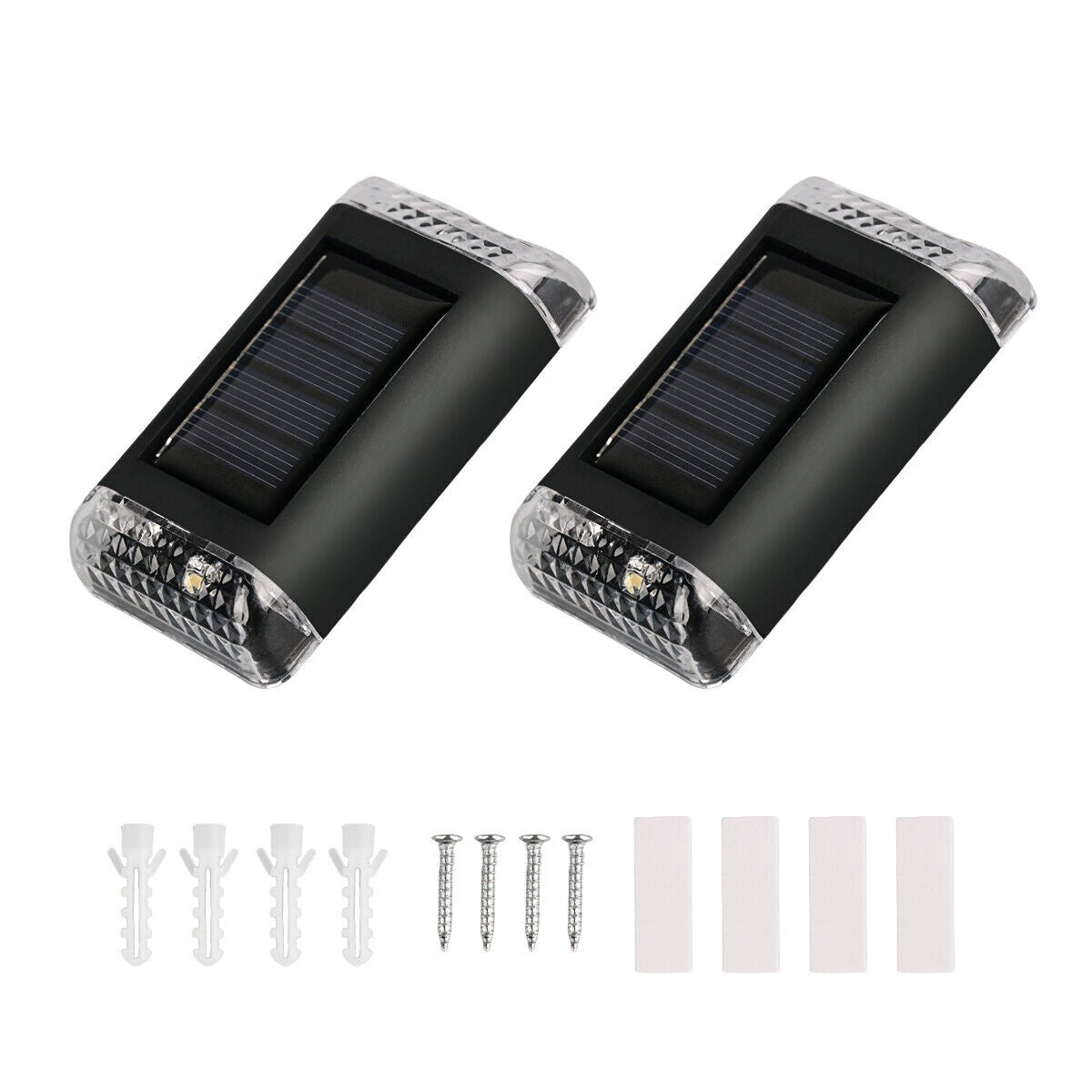 2PCS LED Solar Wall Lamp Super Bright Door Fence Outdoor Double Head GardenLight