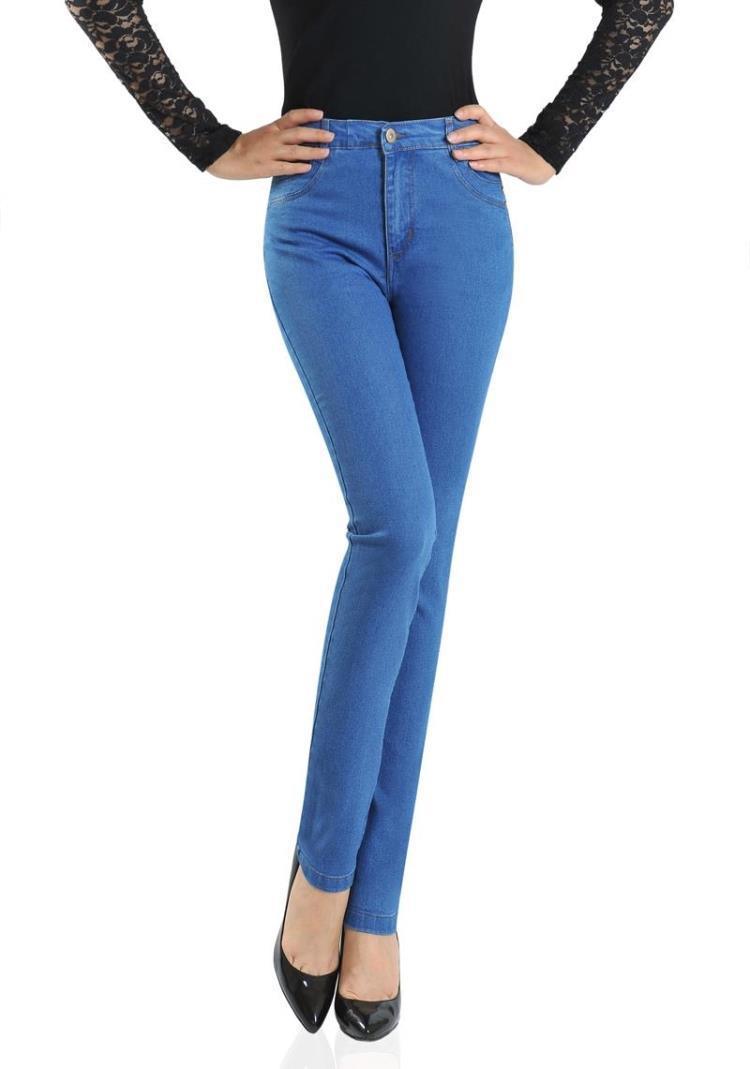 Summer Stretch Jeans Plus Size High Waist Pants Korean Style Slim