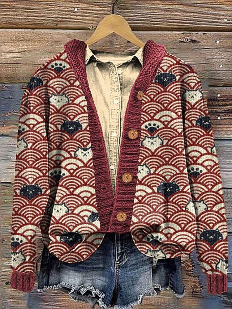 3D Digital Printing Cardigan Knitted Coat Imitation Sweaters Women's Clothing