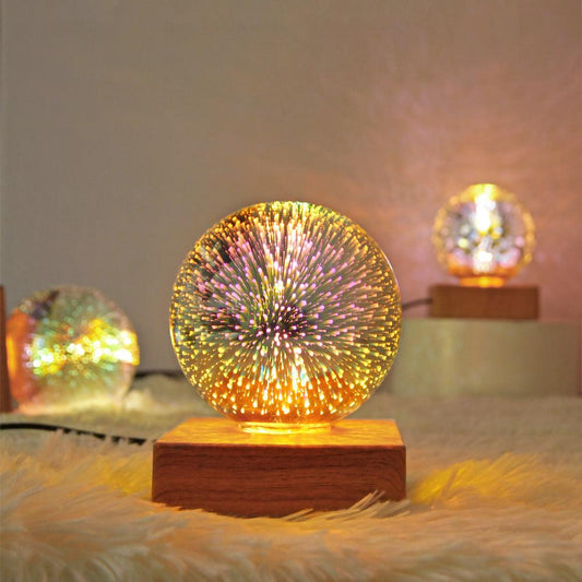 USB 3D Firework Crystals Ball Night Light Plug In Romantic Star LED Night Light Christmas Lights Christmas Home Decorations