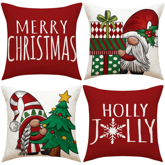 Christmas Pillow Red Combination Throw Pillowcase