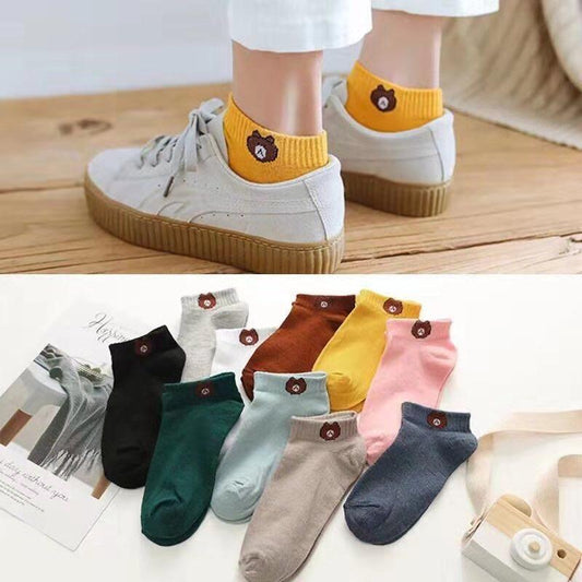 Women's Fashion Simple Cute Bear Socks