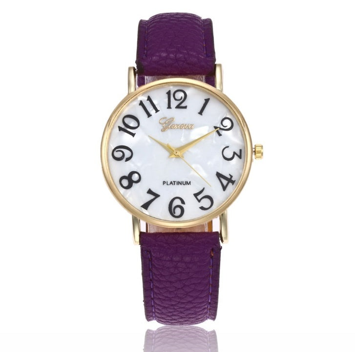 Marble Belt Watch Fashion Geneva Watch Shell Face Casual Watch For Men And Women