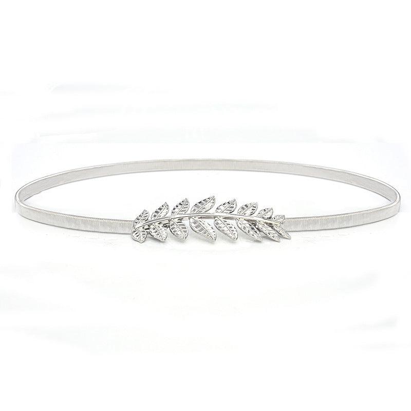 Fashionable Golden Leaf Elastic Waist Chain Decoration