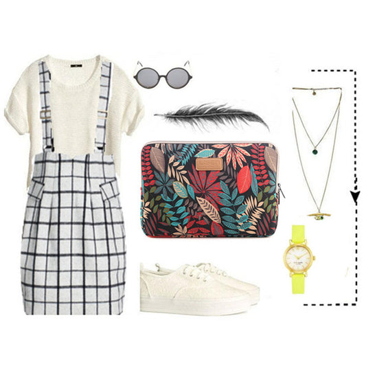 LISEN Colorful Leaf Notebook Sleeve Bag Inch 15.6 Inch Computer Bag