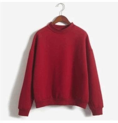 Korean solid color plus velvet sweater ladies