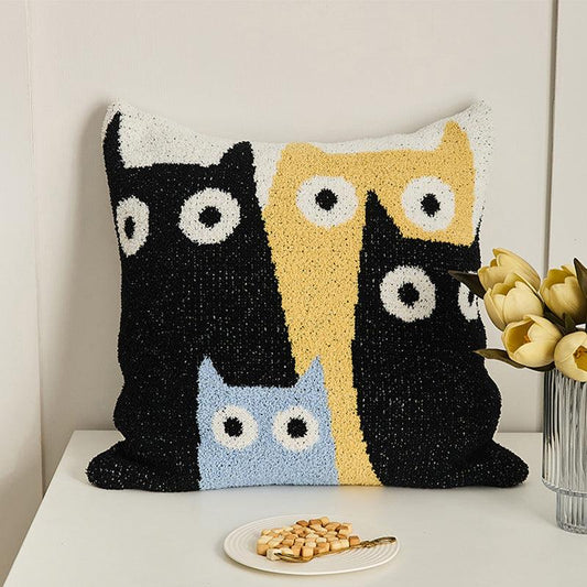 Cute Cat Pillow Cover With Core