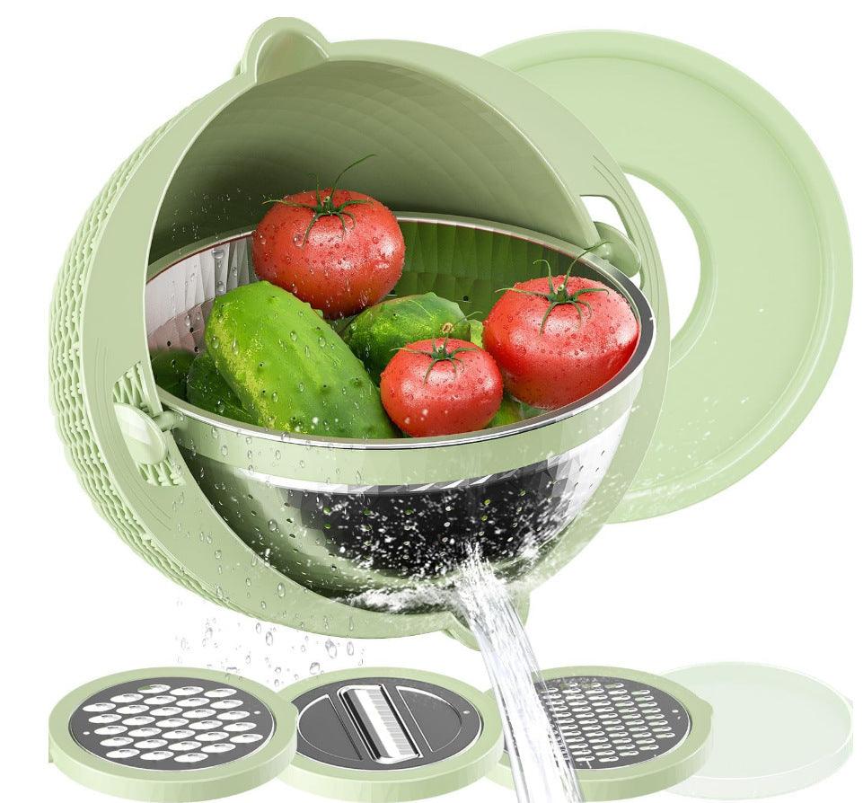 Household Rotatable Double-layer Vegetable Washing And Draining Basket