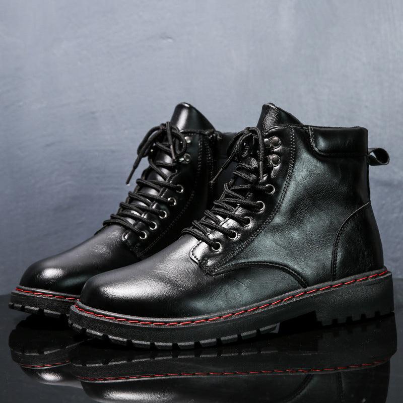 Mid-tube lace-up tooling boots