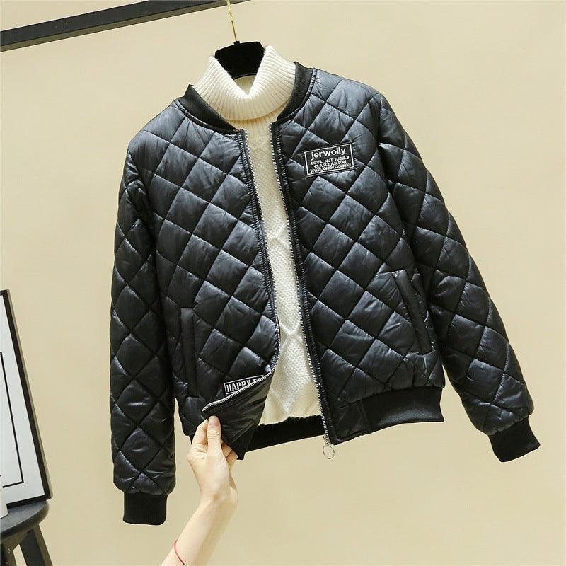 Korean Style Slim Shorts Stand-collar Stitching Cotton Jacket
