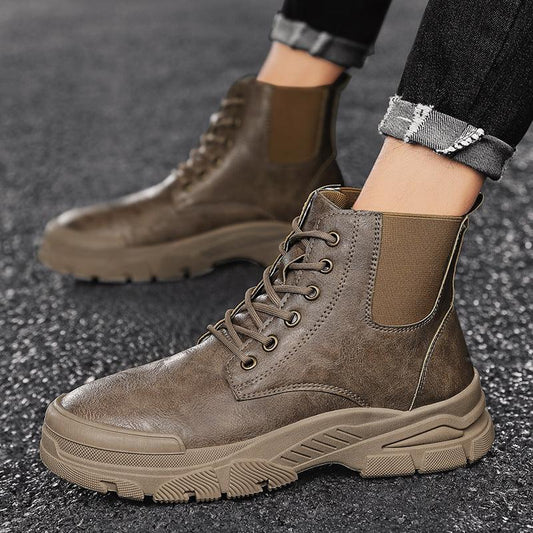 All-match Martin Boots Solid Color Casual Men's Shoes Black New