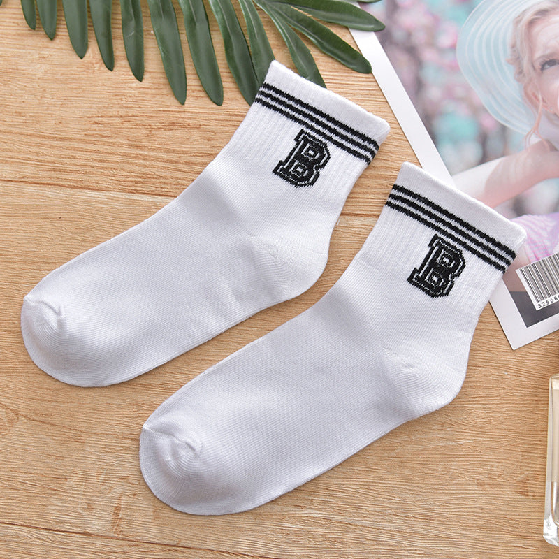 Women's alphabet tube socks