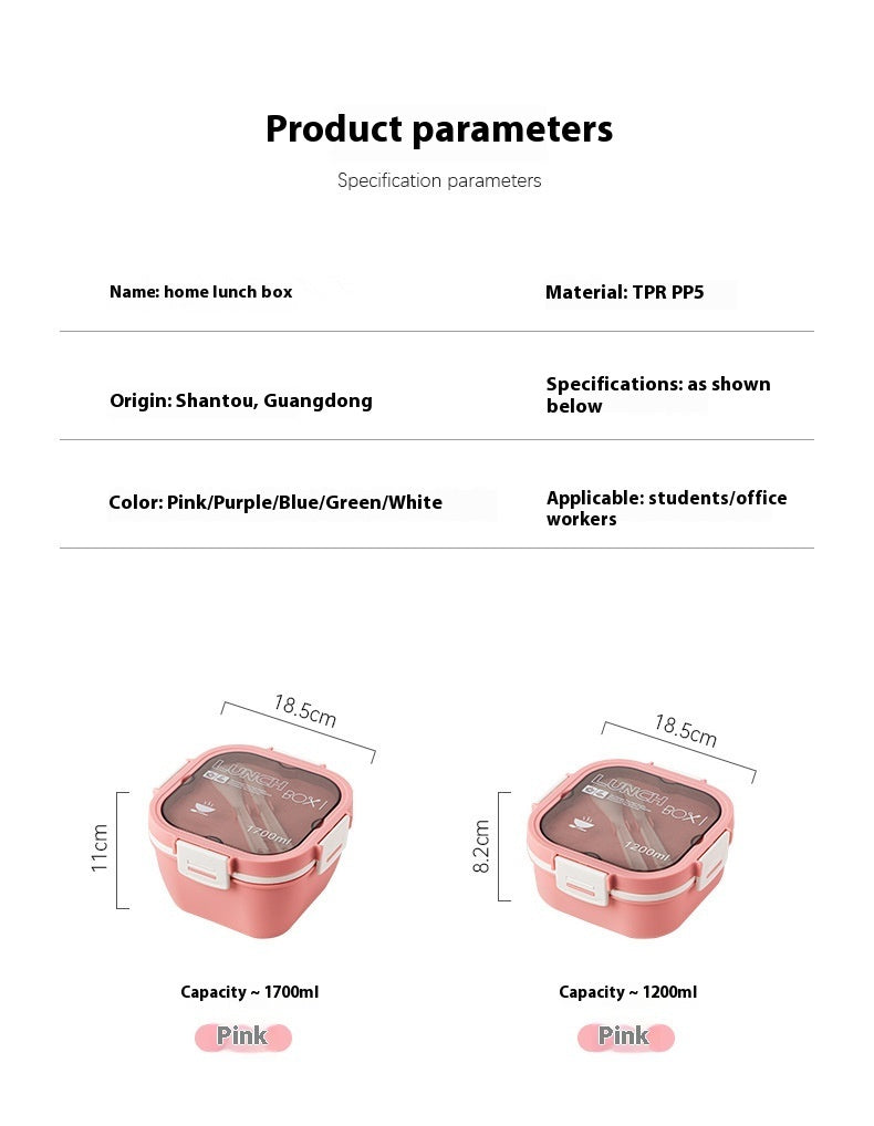 Large Capacity Separated Plastic Seal Lunch Box