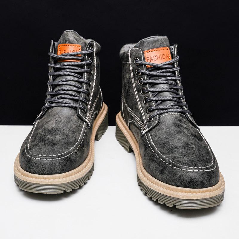 Men's Trend Casual Tooling Boots Retro Fashion Men's Leather Boots