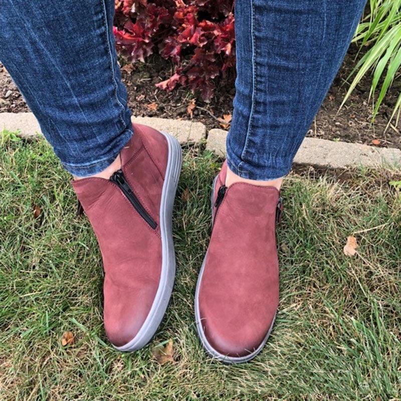 Autumn And Winter Fashion Round Toe Side Zipper Martin Boots