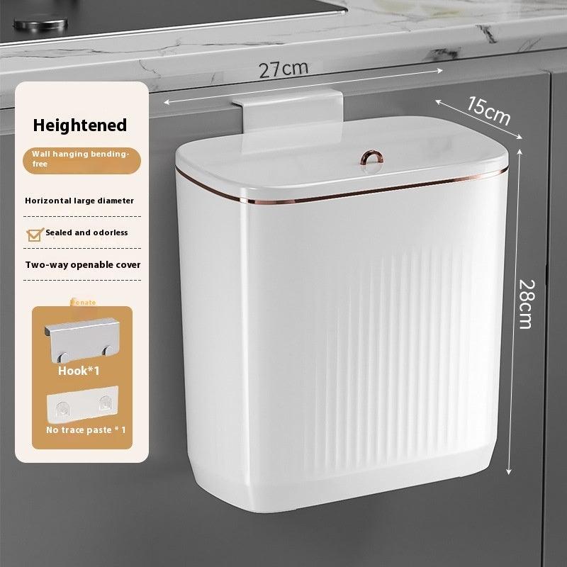 Kitchen Wall-mounted Trash Can Household Toilet Large Capacity Punch-free Hanging