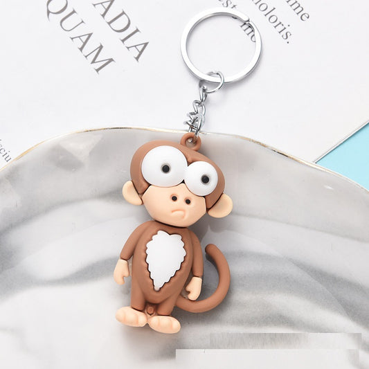 New Big Eye Animal Doll Big Eye Monkey Keychain