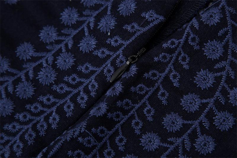 Women's Casual Versatile Contrasting Embroidered A-line Wide Leg Pants