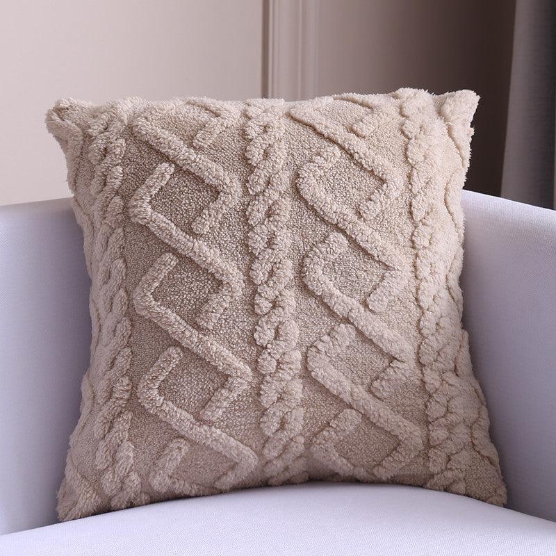 New Style Household Nordic Plain Cushion Cover Plush Warp Knitting
