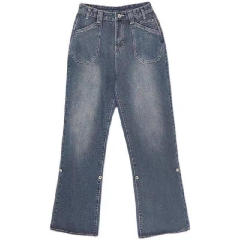 Retro High Street Design Sense Niche Japanese Buckle Overalls