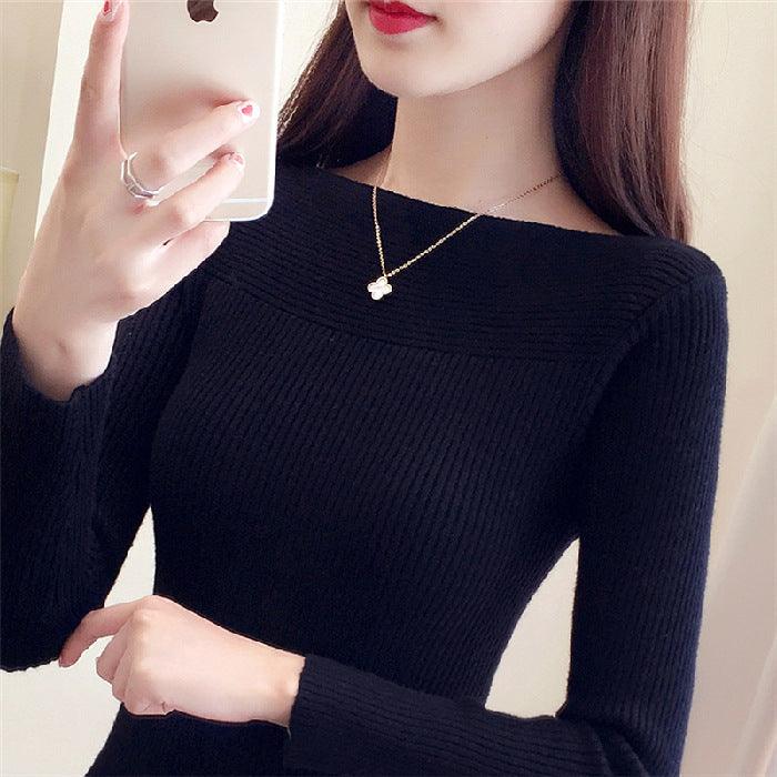 Slim-fit Western-style Sweater With A Bottoming Shirt