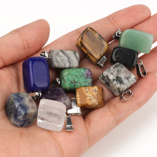 5 Multi-Color Irregular Stone Pendant Accessories