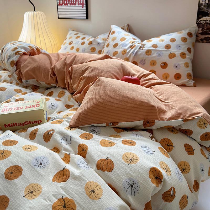 Chemical Fiber Washed Brushed Three-piece Bedding Set