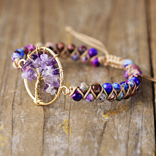 Amethyst Hand Weaving Bracelet Couple Ornament