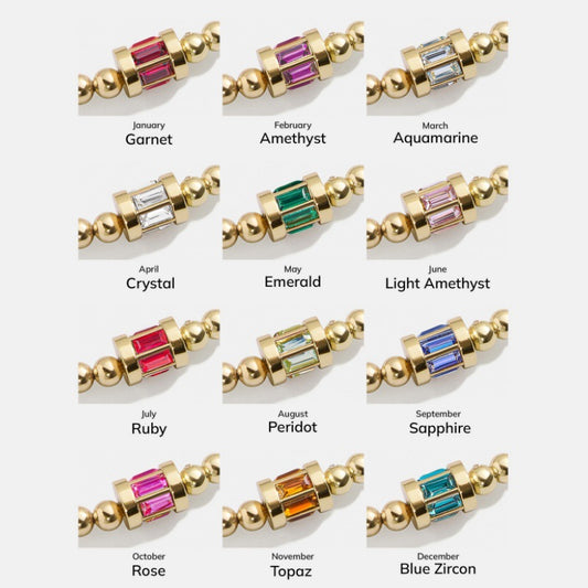 Women's Fashion Twelve Birthstone Beaded Bracelet