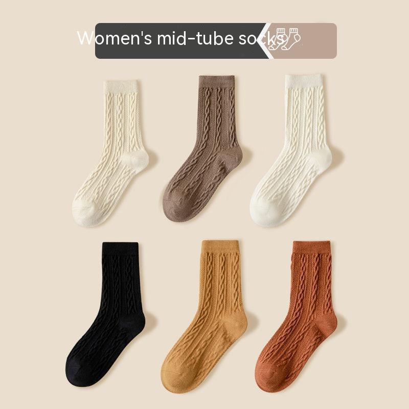 Trendy All-matching Good-looking Solid Color Mori Style Stockings