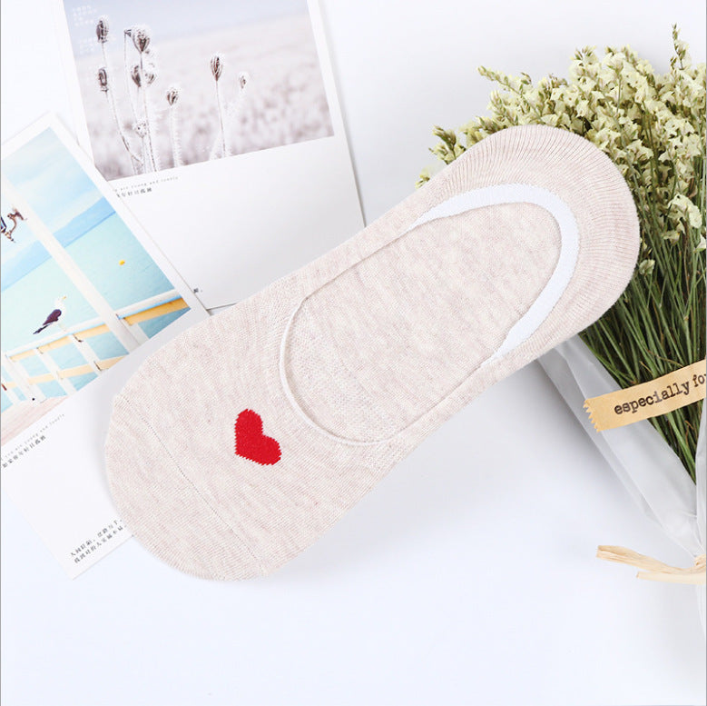 Fashion Women's Love Invisible Shallow Cotton Socks