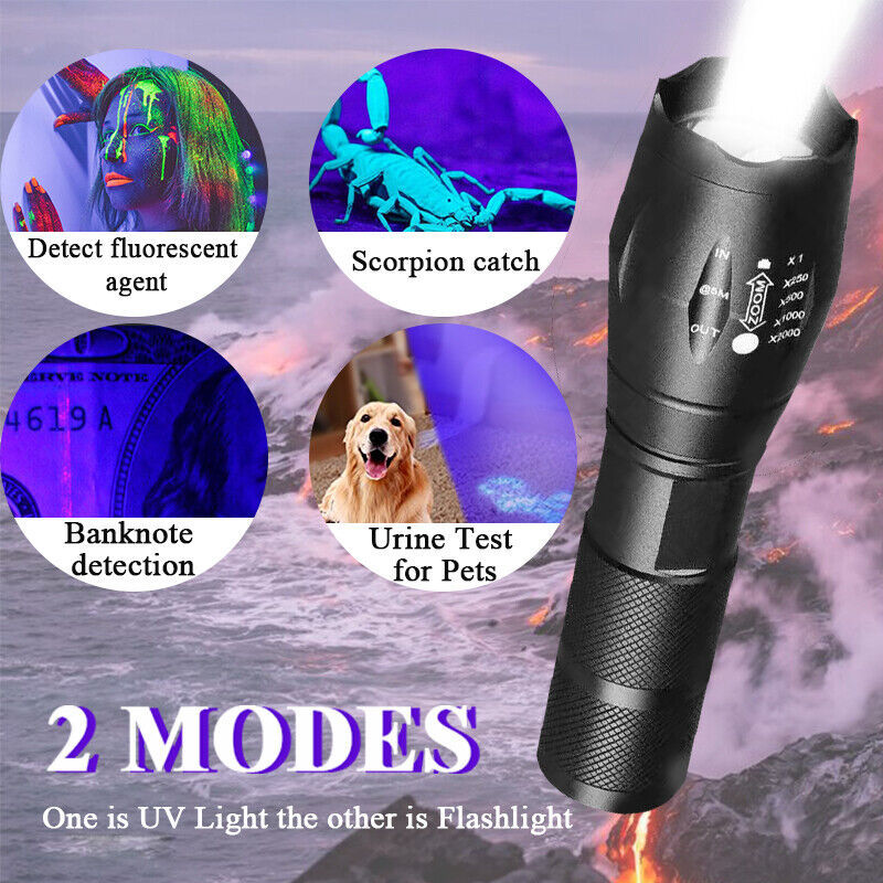 2 Modes UV 395nm Ultraviolet LED Flashlight White Torch Inspection Dual Light UK The UK Does Not Include VAT, Which Needs To Be Borne By Oneself. Please Consider Carefully Before Placing An Order