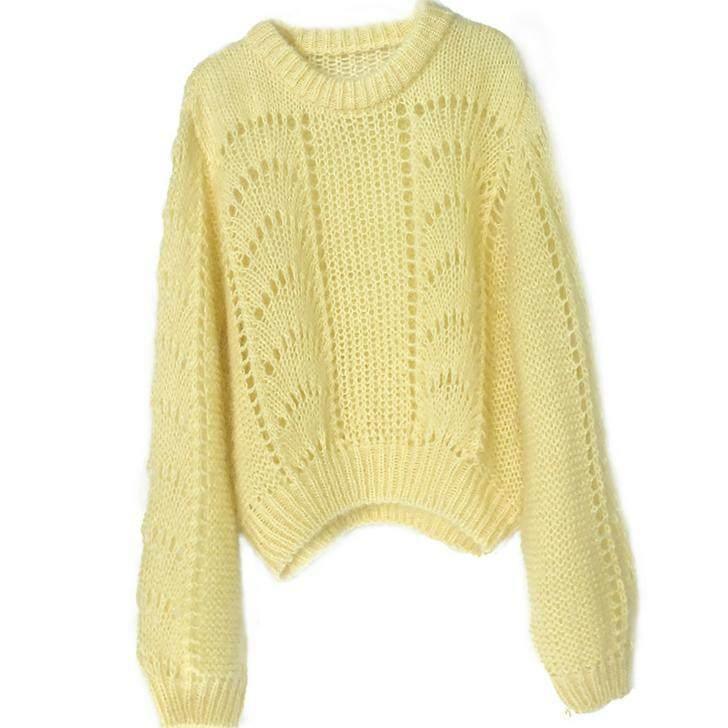 Women's Hollow-out Thick Needle Long-sleeved Sweater