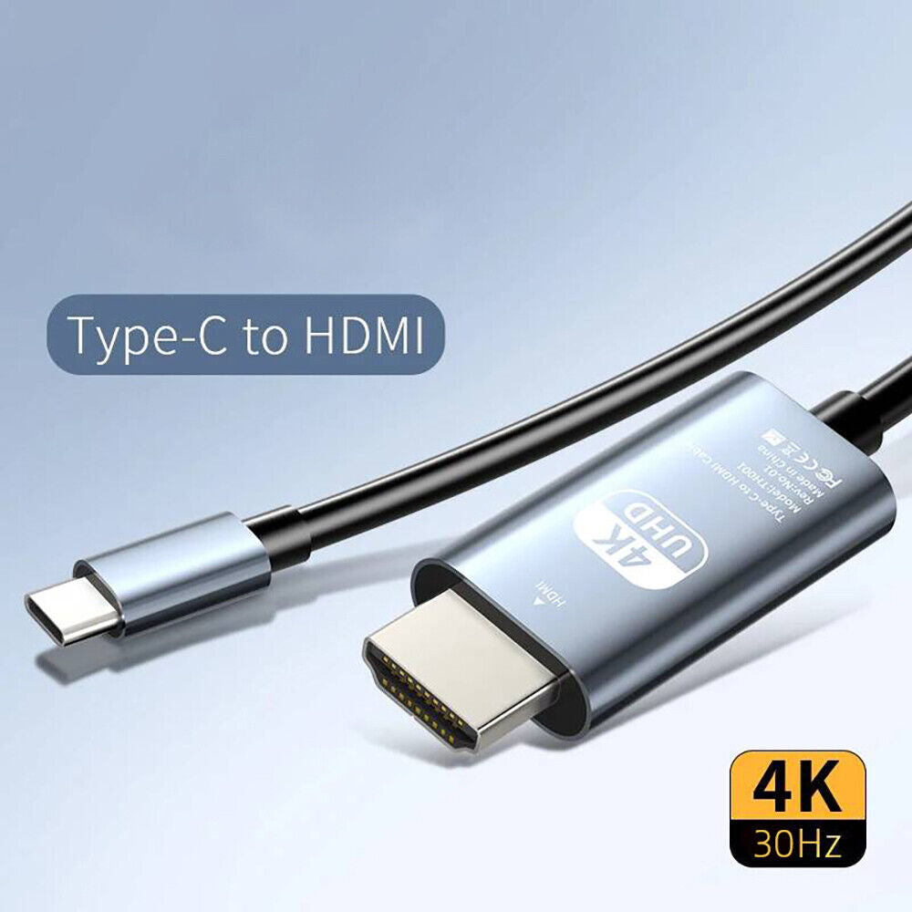 USB C To HDMI 2M 4K Cable - TV Adapter -hone -Tablet -Laptop - For Samsung
