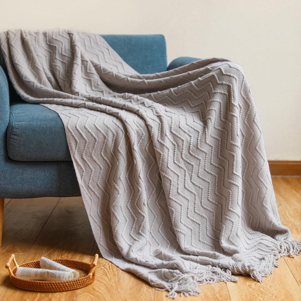 Knitted Tassel Blanket Office Air Conditioner