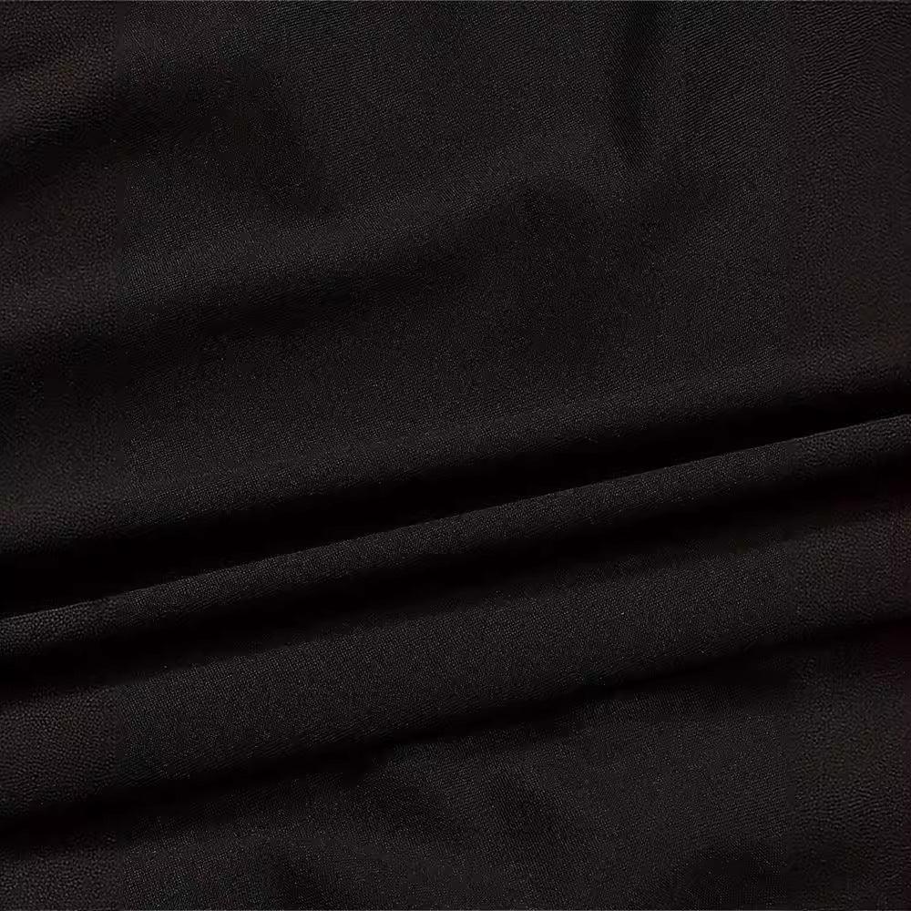 Summer New Women's Solid Color Lace See-through V-neck Dress