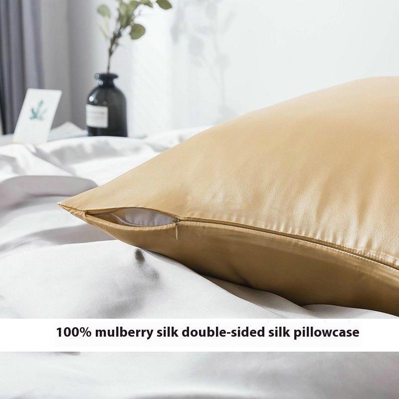 Silk Zipper Sweat-absorbent Breathable Pillowcase